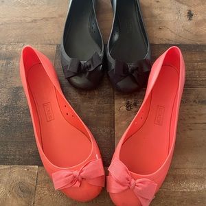 J Crew women’s Flats 2 Pairs black orange 10